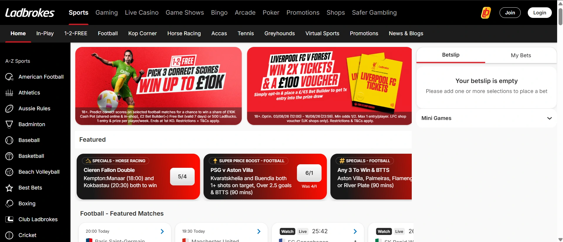 Ladbrokes gambling site