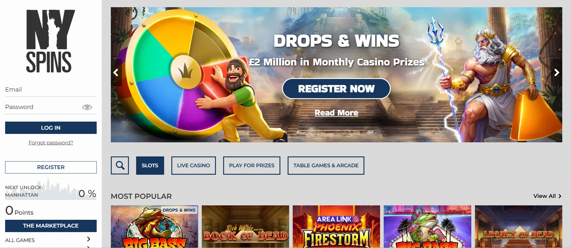 NY Spins casino site